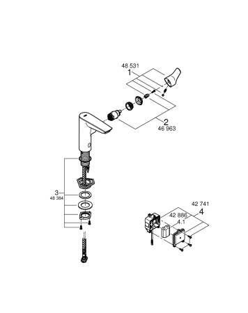 Смеситель однорычажный с инфракрасной электроникой для раковины Grohe Eurosmart 23975 003 (23975003) хром 